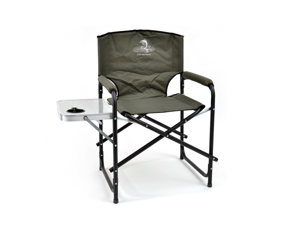 Кресло складное Кедр со столиком и подстаканником сталь /SK-07/