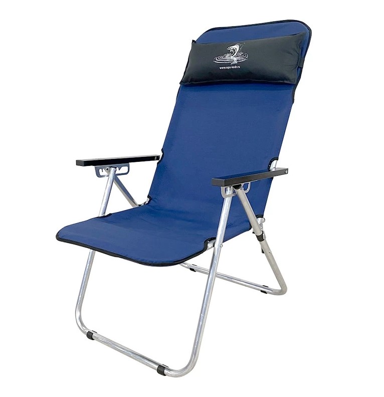Кресло складное Кедр Комфорт с подголовником 6 положений алюм. /AKS-10/