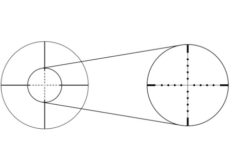 Прицел Gaut Quartz 4*32,АО-параллак.сетка 3(Mil-Dot),б/подстветки, 25,4мм,поправки 1/4 МОА/Q432АО-3/ (5)