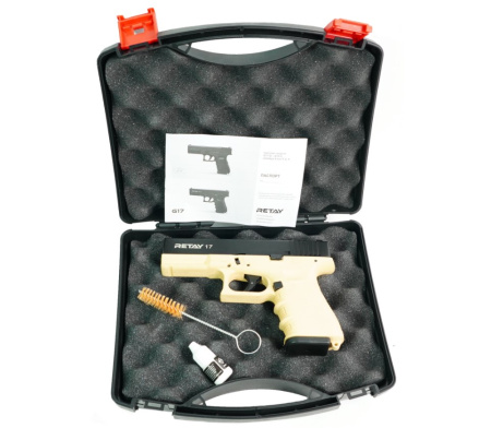 Макет охолощенный пистолета Glok 17 Yellow к.9мм РАК