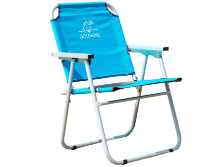 Кресло-шезлонг пляжное Кедр Dolphins голубой /AKS-13/