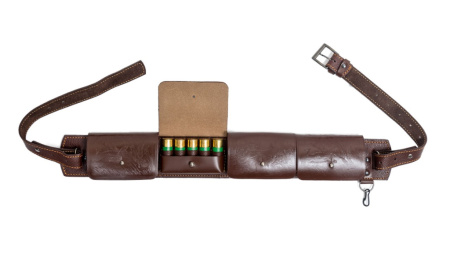 Патронташ Хольстер 12к закрытый Люкс кожа коричневый/190120035/ (1)