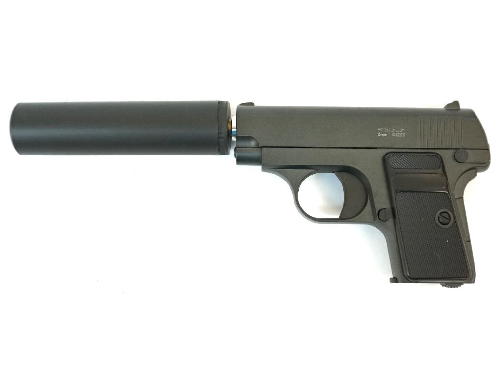 Пневматический пистолет Stalker SA25S Spring к.6мм+имит.ПБС /SA-3307125S/