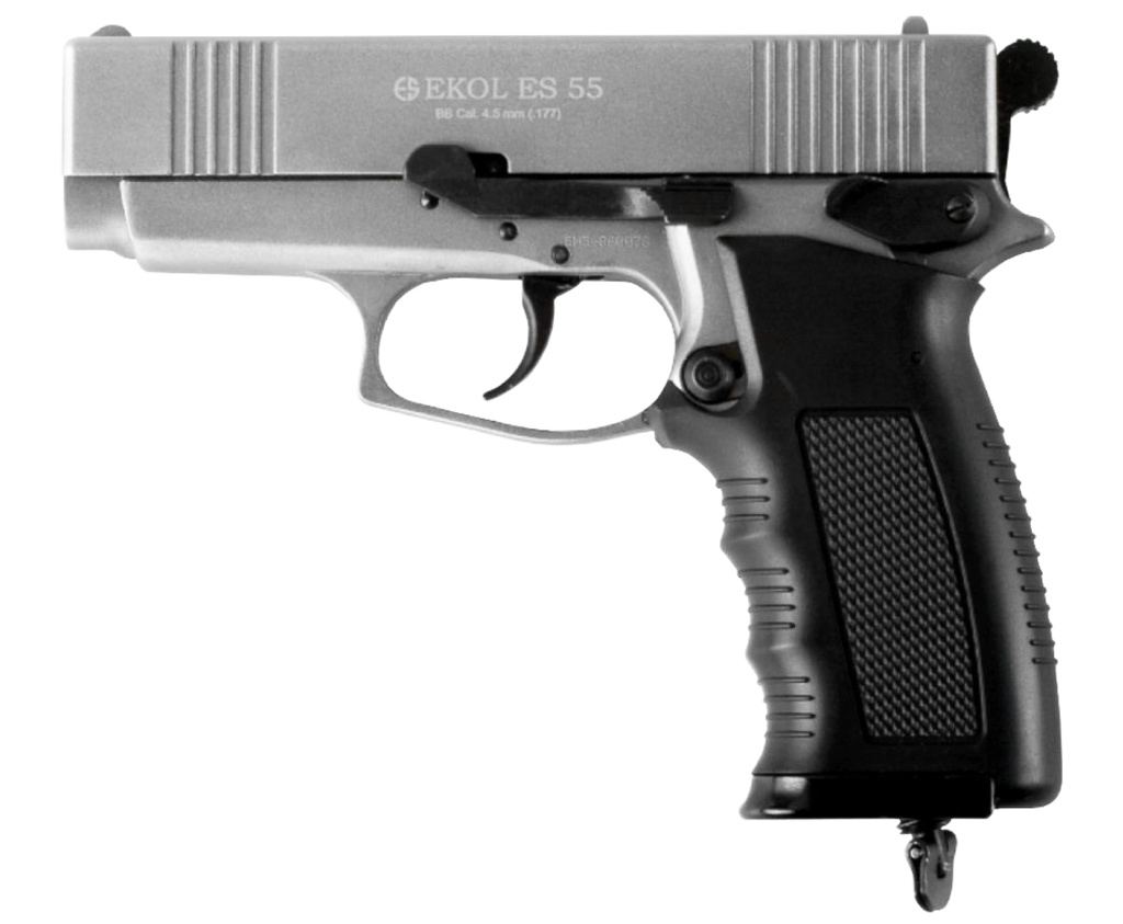 Пневматический пистолет EKOL ES 55 Fume 4,5к никель