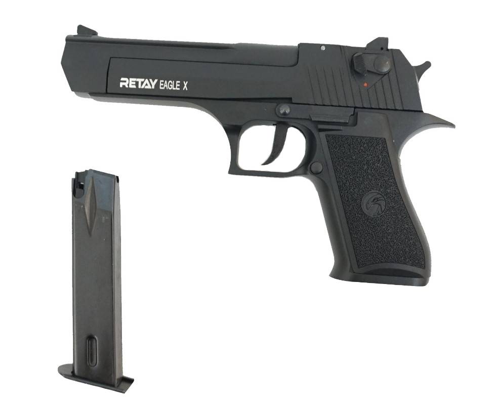 Макет охолощенный пистолета Eagle X черный к.9мм РАК