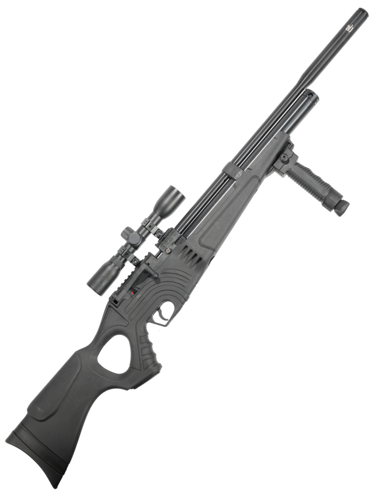 PCP Пневматическая винтовка Hatsan FLASH 101 QE SET k.5.5мм (насос+прицел+сошки+чехол+пульки)