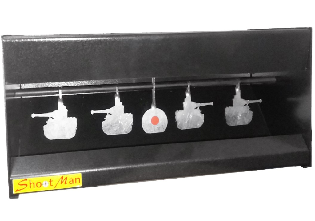 Мишень Shootman автомат с пулеулавливателем Танки металл 1,5мм