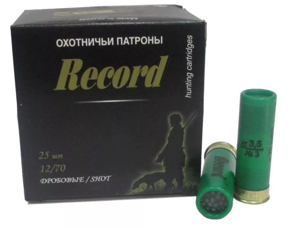 Патрон Record 12/70 №3 34гр (25)