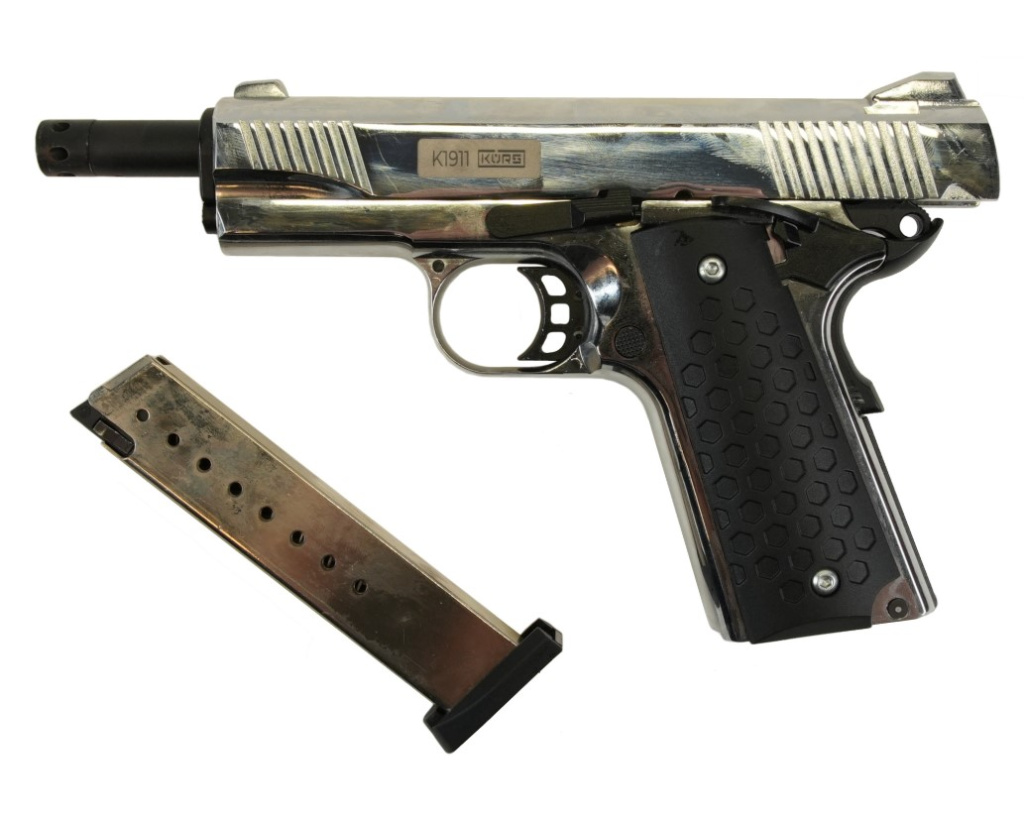 Пистолет сигнальный K1911 KURS Classic хром к.5,5