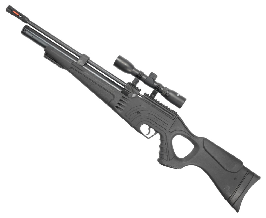 PCP Пневматическая винтовка Hatsan FLASH 101 SET k.6.35мм (насос+прицел+сошки+чехол+пульки+саундмод)