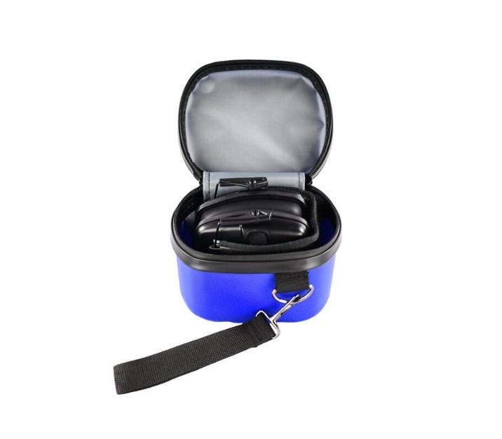 Кейс под наушники 15*12*11 синий Русский пластик /KNBL/