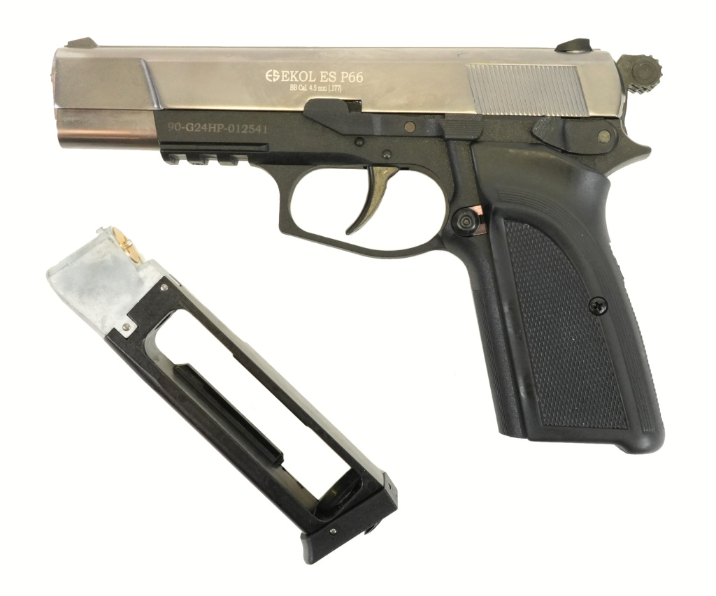 Пневматический пистолет EKOL ES P66 C Fume 4,5к никель