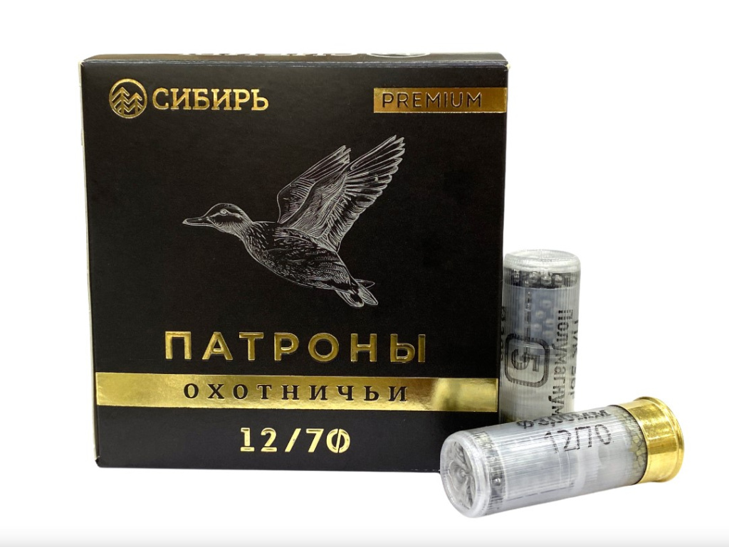Патрон Новосибирск Сибирь Premium 12/70 №5 Полумагнум 36гр (25)