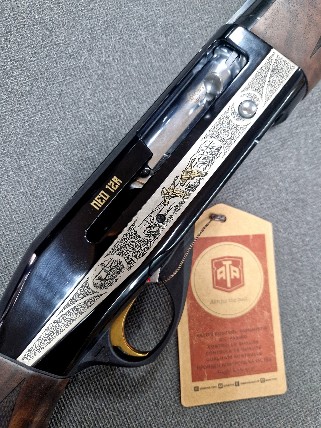 Турецкое ружье ATA Neo 12 Walnut Engraved Modern III Gold