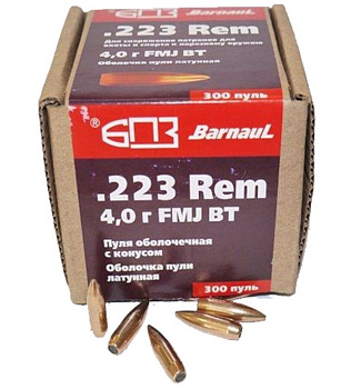 Пуля 223REM FMJ 4 латунь (БПЗ) 1уп/300шт