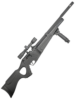 PCP Пневматическая винтовка Hatsan FLASH 101 QE SET k.5.5мм (насос+прицел+сошки+чехол+пульки)