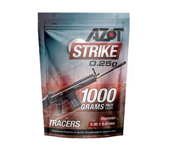 Шарики д/страйкбола 6мм 0,25гр трассир. 1кг/1уп