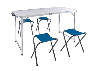 Набор стол и 4 стула Кедр 60х120 складной влагозащищенный /TABS-04/